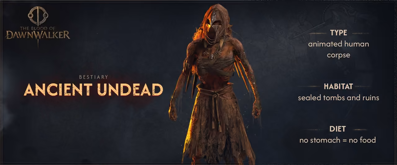 Mummified ancient undead warrior