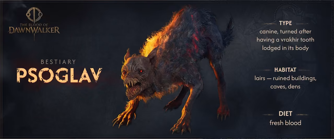 Rotting wolf-like psoglav creature
