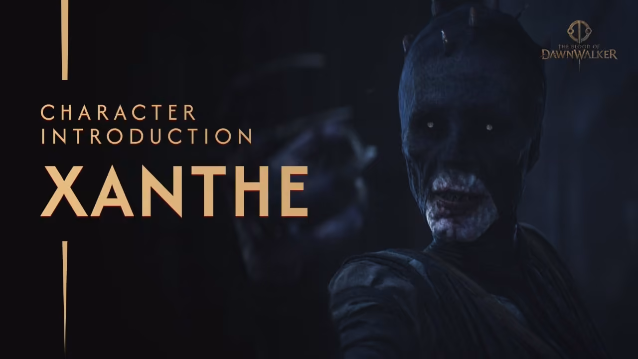 Xanthe, an ancient vampire in ornate dark robes