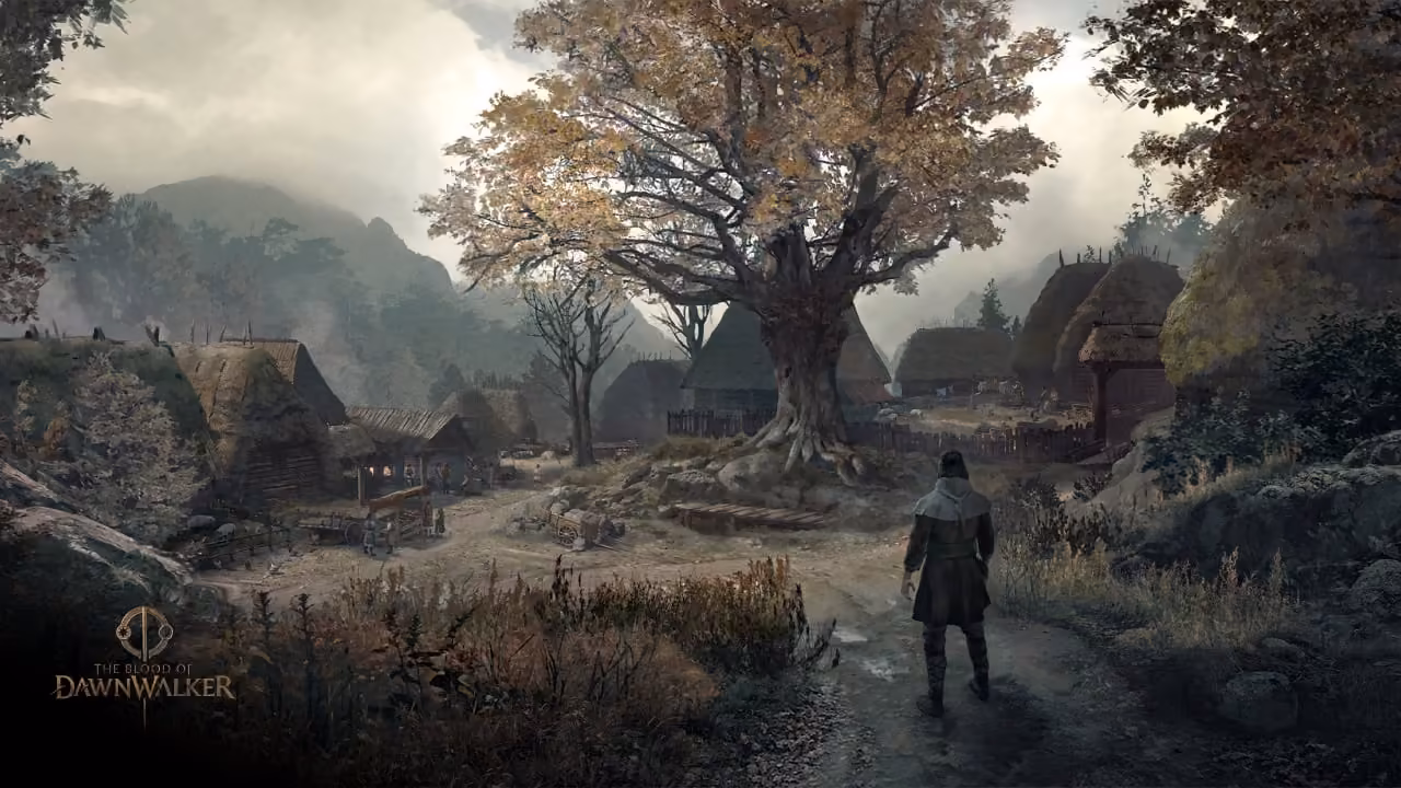 Concept art of the rocky village of Laslea
